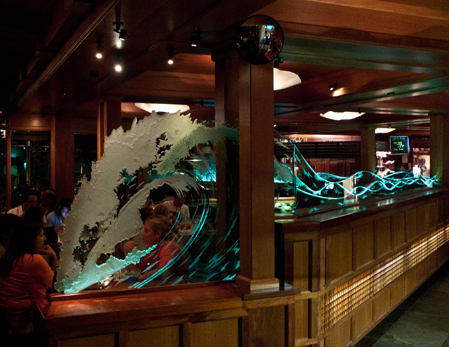 Commercial Etched Glass at the Crow's Nest Restaurant