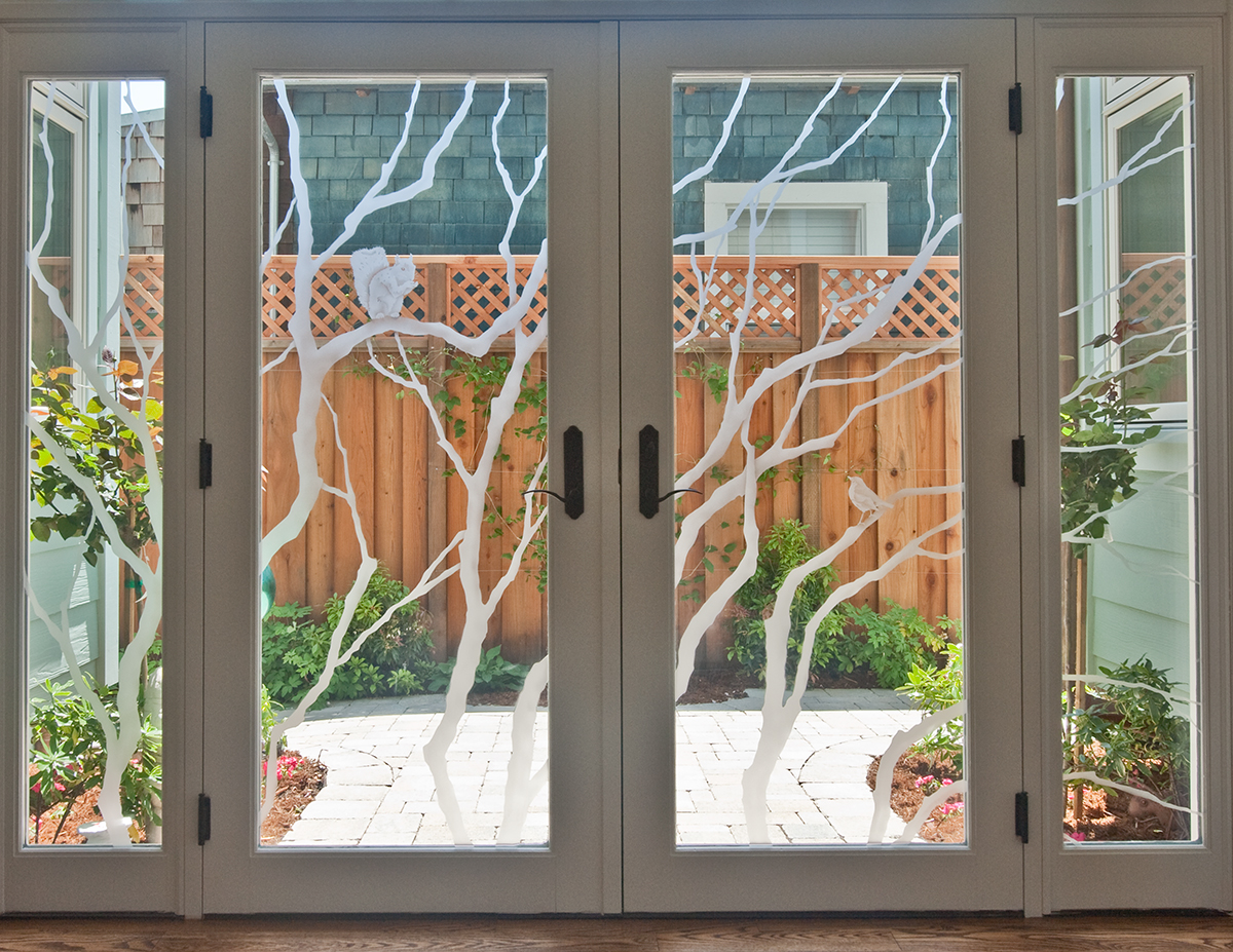 Etched Glass Door